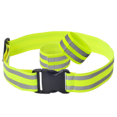 Set: Reflective elastic belt + 2 reflective bands – two reflective stripes – for runners and pedestrians
